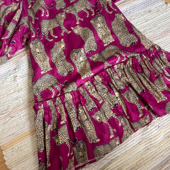 EUC Tyler Boe Pink Sammy Cheetah with Ruffled Sleeves Mini Dress Size Medium - Picture 4 of 9